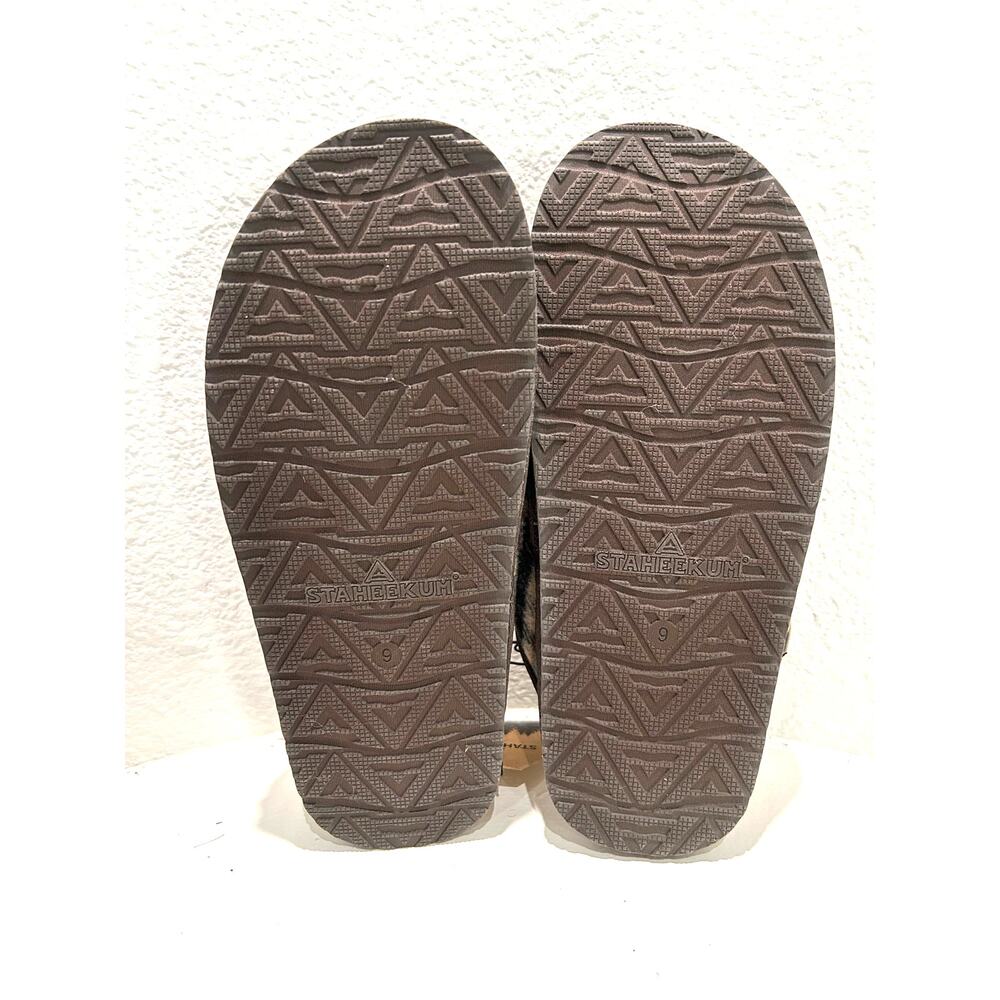 STAHEEKUM Slippers NWT $55 Alpine Flannel Plaid Shearling Lining Size Men's 9 - Picture 5 of 7